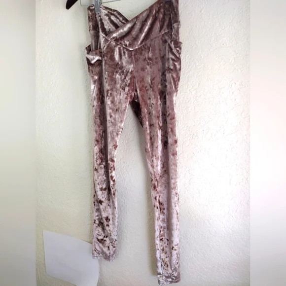 Fabletics Crushed Velour Crossover Leggings - Picture 6 of 9